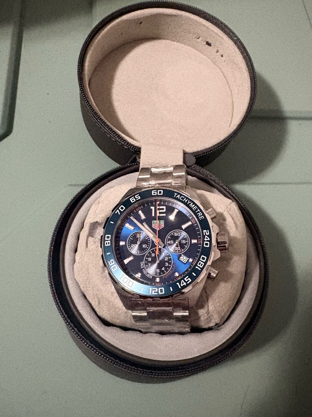 Tag Heuer Blue Dial Stainless Steel Chronograph